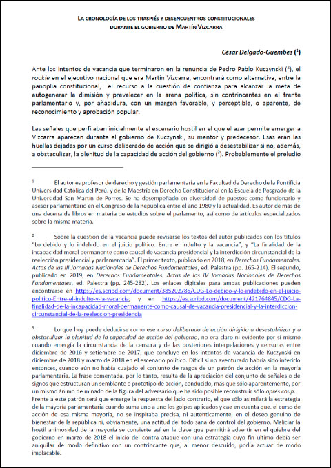 La cronología de los traspiés y desencuentros constitucionales durante el gobierno de Martín Vizcarra