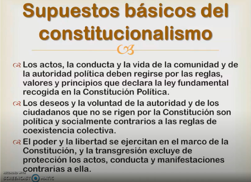 1 Los supuestos del constitucionalismo