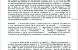 Autonomía y gestión instrumental del servicio parlamentario en el Perú