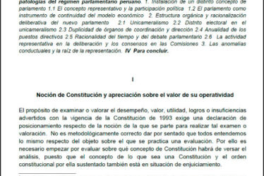 Cuatro lustros de cultura constitucional en el parlamento peruano (1993-2013)