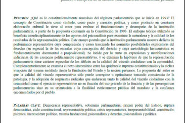 Exceso y precariedad representativa. Apuntes para la comprensión de la constitución políticamente representativa del Perú (1993-2013)