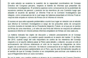 Límite a la discrecionalidad del Consejo Directivo en el Congreso peruano