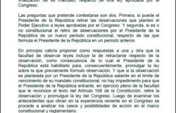 Retiro de observación a leyes aprobadas