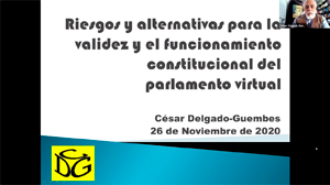 CDG-Riesgos para el funcionamiento virtual del parlamento peruano (26 noviembre 2020)