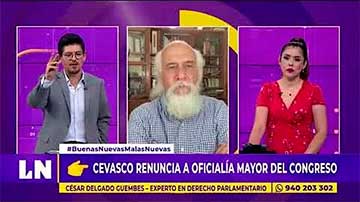 CDG - Entrevista en LATINA, sobre gastos en el Congreso y renuncia del Oficial Mayor